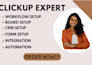 setup clickup as a clickup expert consultant clickup automation clickup